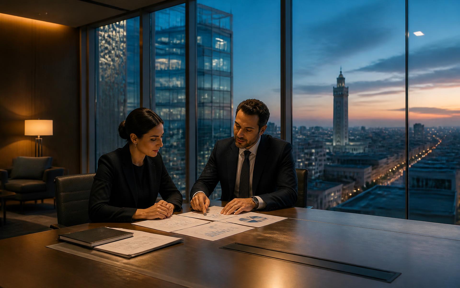 Professionnels d'AXI-PARTNERS analysant des états financiers à Casablanca